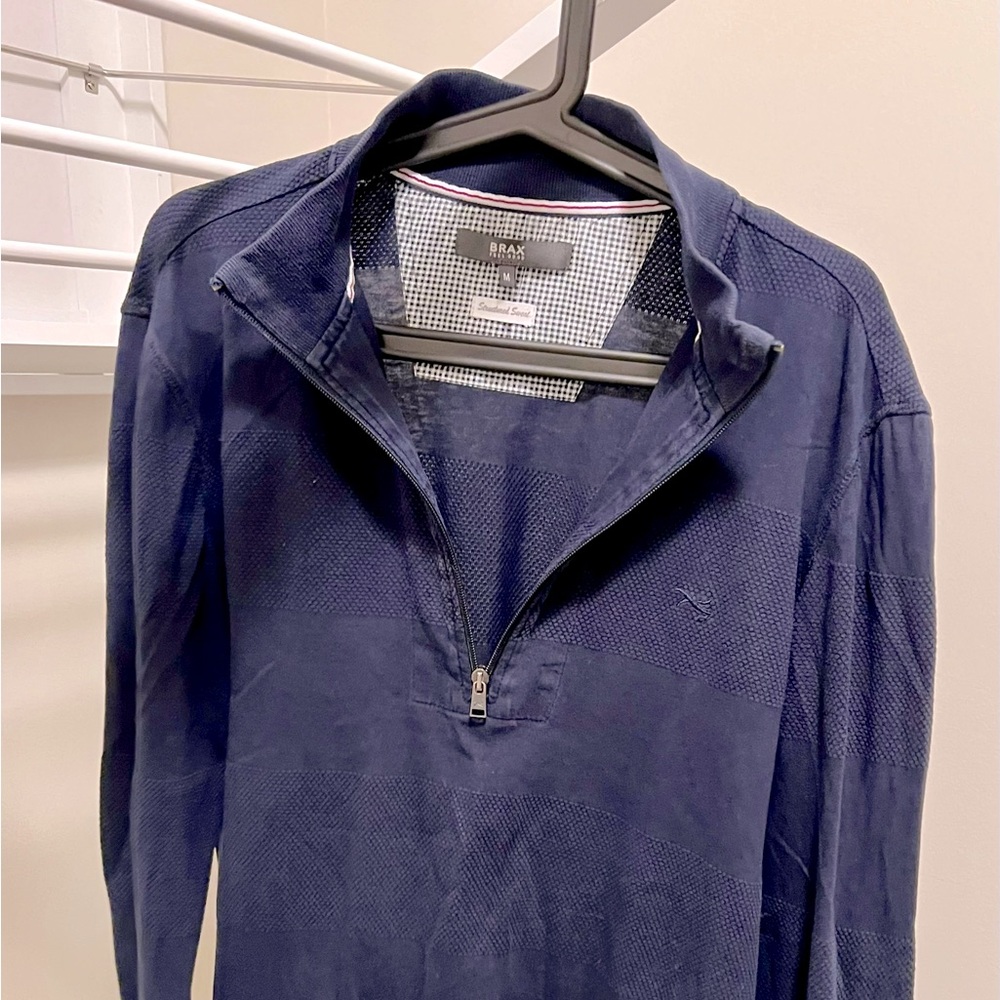 BRAX, Men’s Navy Blue Quarter-Zip. Medium.